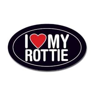  I Love My Rottie /Decal Pets Oval Sticker by  