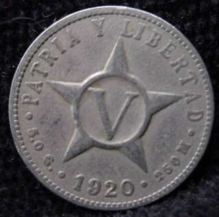 Republic of Cuba 1920 Coin  