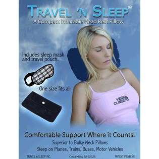   Sleep 854512001 Dual Chambered Inflatable Travel Pillow 