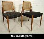 Pair Of Vintage Danish Modern Wicker Back Upholstered Chairs (08267)n