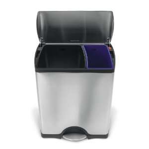   Steel 12 Gallon Classic Rectangular Recycler with 4 Gallon Recycle Bin