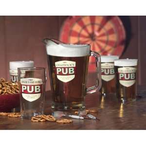  Personalized No Half Pint 20 oz Lager Glasses   Set of 4 