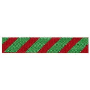  3/8 May Arts Grosgrain Ribbon Diagonal Stripe in Hot Red 