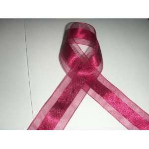  Hot Pink Organza and Satin Ribbon 1.5 Wide 25 Yards 