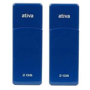  Ativa 2GB USB 2.0 Flash Drive   2 Pack (Blue 