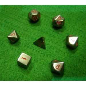  Stone Dice Hematite 12mm Set and Bag Toys & Games