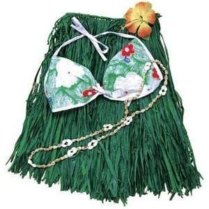   Grass Skirt Set Cotton Bra Top Green Teenage