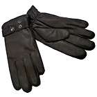 Mens Black Leather Gloves micro terry lined Dockers