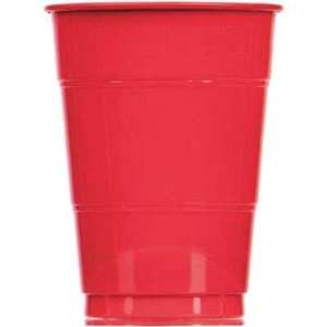  Candy Apple Red Plastic 16 oz. Cup 20 Count Kitchen 