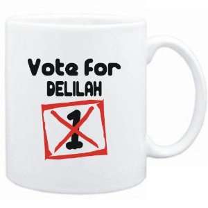  Mug White  Vote for Delilah  Female Names Sports 