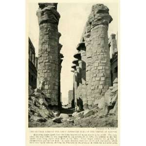 1923 Print Great Hypostyle Hall Karnak Temple Ancient Egypt Column 