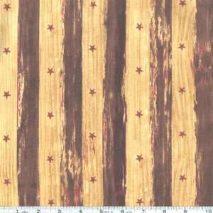  45 Wide Halfway Cafe Star Stripes Brown/Camel Fabric By 