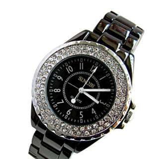 lady Man couple diamond crystal new sinobi BLACK Tungsten Quartz wrist 