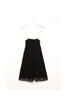 J1105 Korea Black Floral Lace Multi Layers Top Dress  