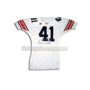  White No. 41 Game Used Auburn Russell Football Jersey 