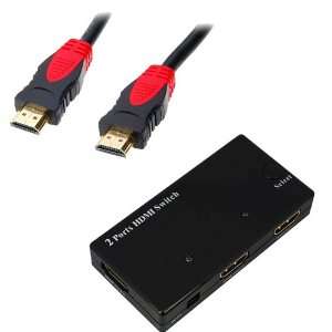  GTMax Premium HDMI 2 Ports Mini Switch (2X1) + 6FT HDMI 1 