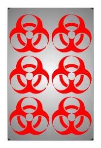 inch Biohazard decals/ stickers set of 6  