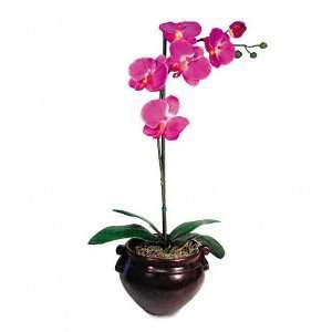  Nu Dell  Artificial Purple Orchid in a Mahogany 