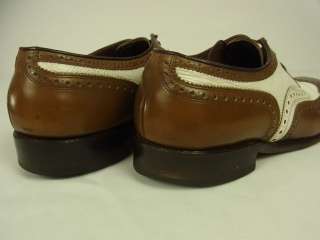 Vintage ALLEN EDMONDS BROADSTREET Wingtip 2 Tone Leather Dress Shoes 
