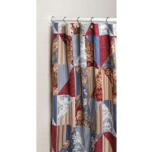 Ivy Hill Home Hampstead Shower Curtain   Cotton   RED/BLUE MULTI 