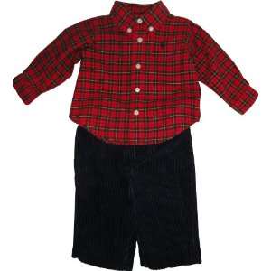   Lauren Infant 2 Pc. Boys Outfit Shirt & Corduroy Pants 3 Months Baby