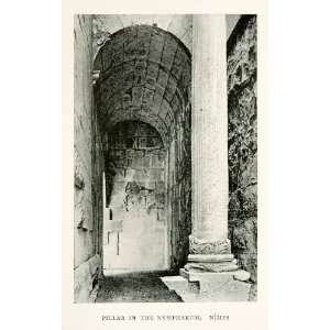 1910 Print Roman Nymphaeum Architecture Corinthian Column Barrel Vault 