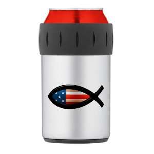   Thermos Can Cooler Koozie US Christian Fish Ichthys 