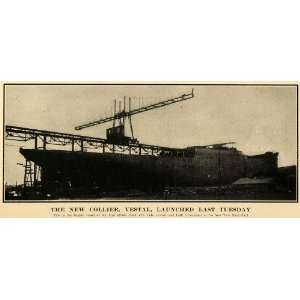  1908 Print Coal Cargo Ship Vestal New York Navy Yard 