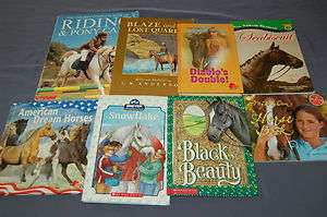 HORSE books hardcovers PONY BLACK BEAUTY SNOWFLAKE SEABISCUIT RIDING 