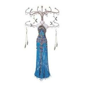Socialite Mannequin Jewelry Organizer   Turquoise & Silver  