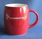 Starbucks 2011 Red Barrel Shaped 14 oz Mug   New