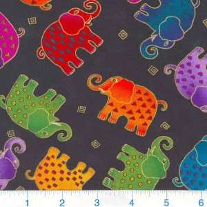   Songs Baby Elephants Black Fabric By The Yard Arts, Crafts & Sewing