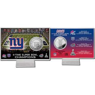 HIghland Mint New York Giants 4 Time Super Bowl Champions Coin Card 