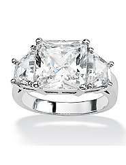 Princess and Baguette Cubic Zirconia Ring by Palm Beach Jewelry