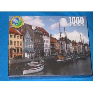   1000 Piece Puzzle   Port of Nyhaven, Copenhagen, Denmark Toys & Games