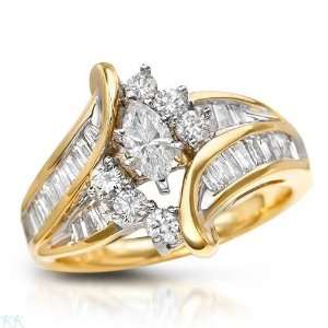   .Ctw I1 Color I J Diamonds 14K Gold Ring   Size 9 CleverEve Jewelry