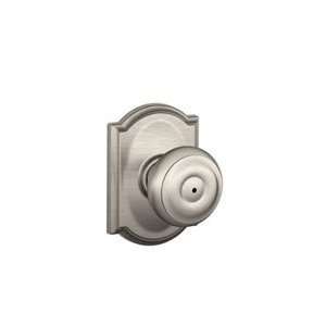   Nickel Privacy Georgian Style Knob with Camelot Rose