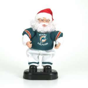 Miami Dolphins NFL Animated Rock & Roll Dancing Santa (12)  