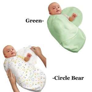   Adjustable Infant Wrap   Small   Cotton Circle Bear/Green   pk 2 Baby