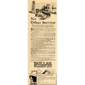 1924 Ad Dollar Steamship Line Interport World Coast   Original Print 