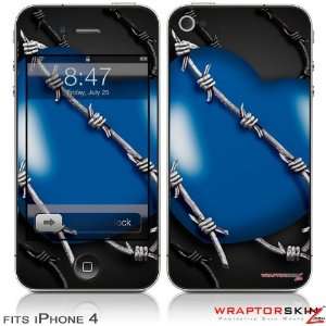  iPhone 4 Skin   Barbwire Heart Blue (DOES NOT fit newer 