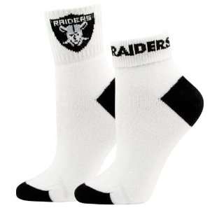  Oakland Raiders Ladies White Black Roll Socks Sports 