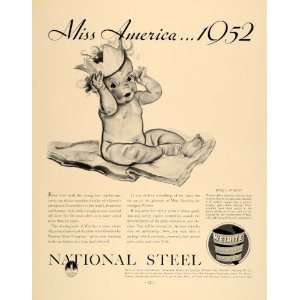  1936 Ad Weirite Baby Miss America National Steel Marsh 