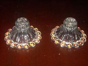 Vintage Pr. Candlewick Boopie Style Candle Holders  