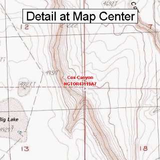 USGS Topographic Quadrangle Map   Cox Canyon, Oregon (Folded 