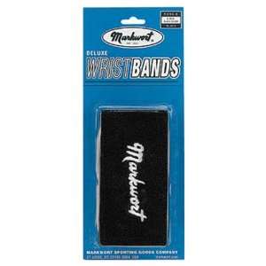   Athletic Wristbands W/Logo BLACK/SILVER 6 (ONE PAIR) Sports