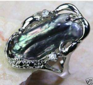 Noblest Unique Design Stunning black Blister pearl ring  