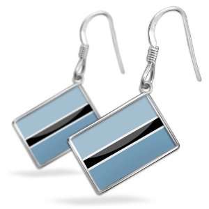  Earrings Botswana Flagwith French Sterling Silver 