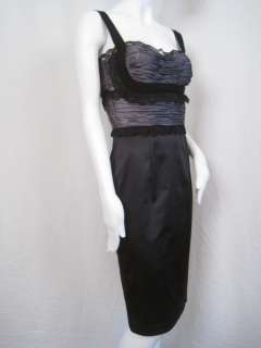995 Mandalay Dress Elegant Rouched Black 8 M #0007KQ  