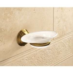 7511 44 Wall Mounted Frosted Glass Soap Dish with Bronze Mounting 7511 